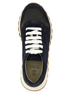Blue Polyester Athletic Sneakers