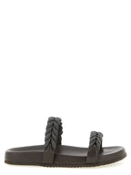 Brown Leather Slides