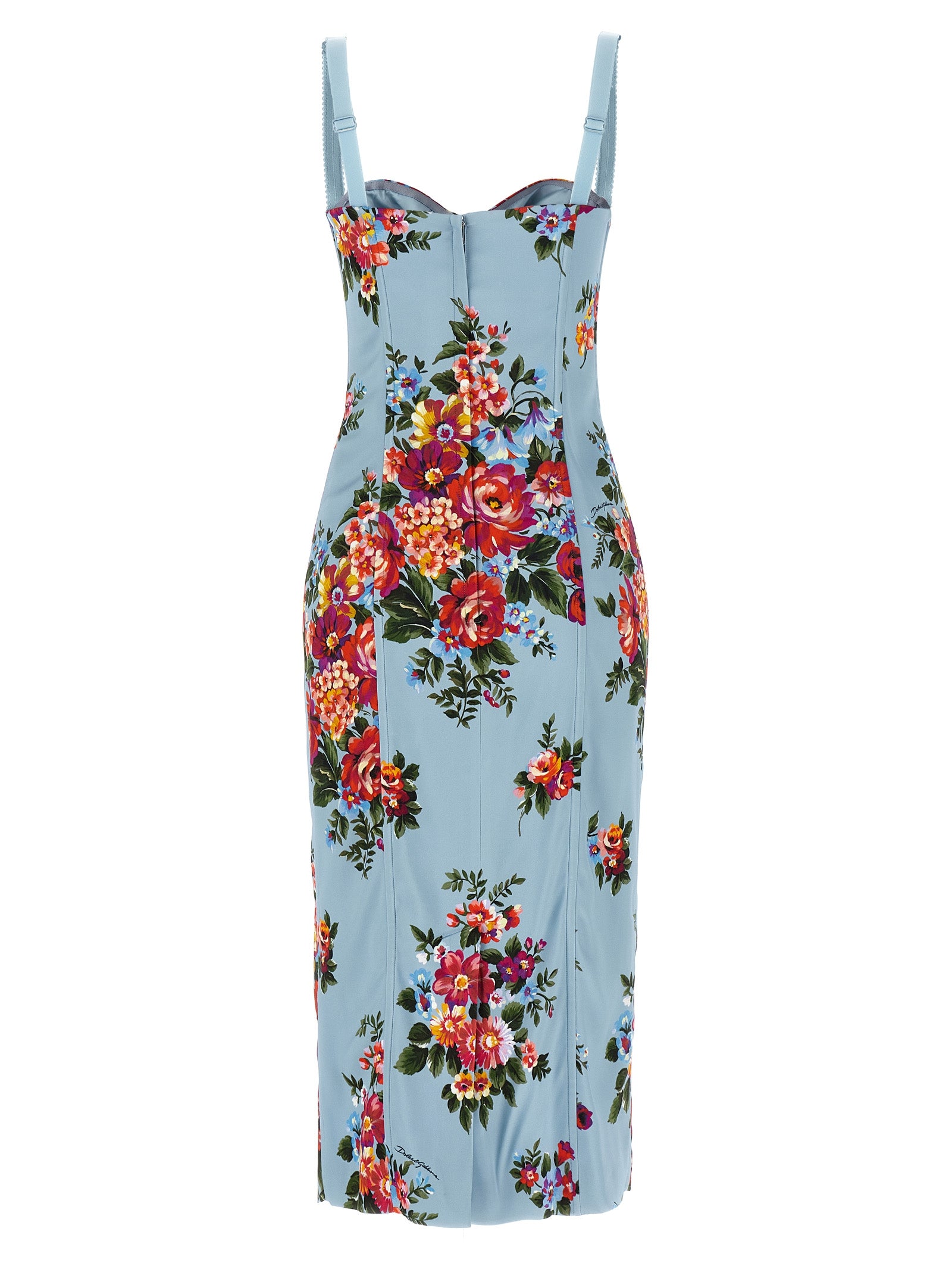 Blue Viscose Midi Dress