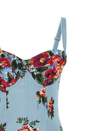 Blue Viscose Midi Dress