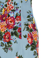 Blue Viscose Midi Dress