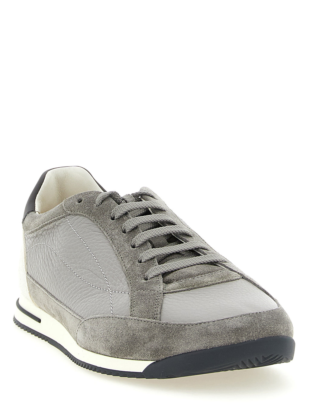 Gray Nubuc Leather Sneakers