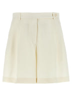 White Silk Bermuda Shorts