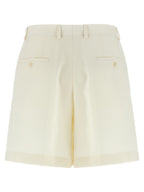 White Silk Bermuda Shorts