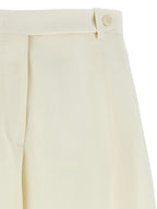White Silk Bermuda Shorts