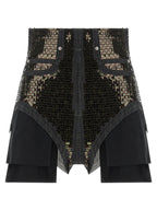 Black Cotton Bermuda Shorts