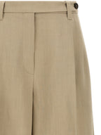 Beige Viscose Bermuda Shorts
