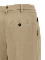 Beige Viscose Bermuda Shorts