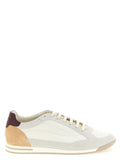 Beige Nubuc Leather Low Top Sneakers