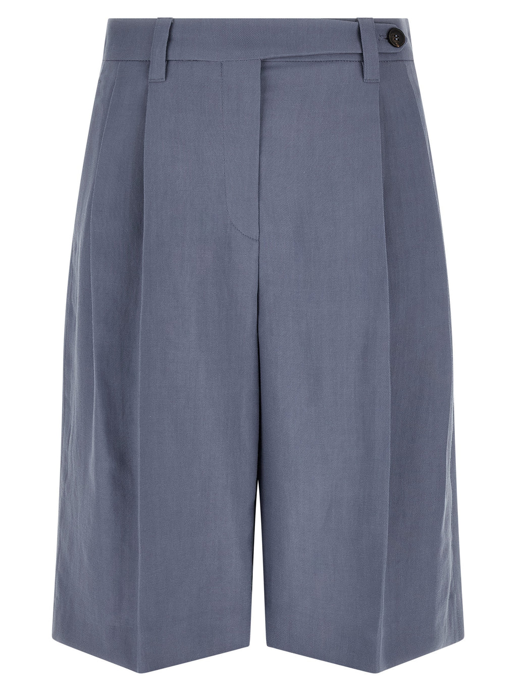 Blue Viscose Bermuda Shorts