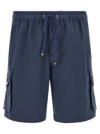 Blue Linen Bermuda Shorts