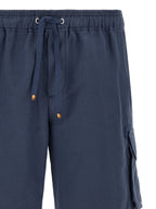 Blue Linen Bermuda Shorts