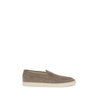 Gray Calf Leather Bos Taurus Slip-On Loafers