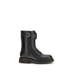 Black Calf Leather Bos Taurus Lace-Up Boots