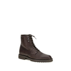 Brown Calf Leather Bos Taurus Lace-Up Boots