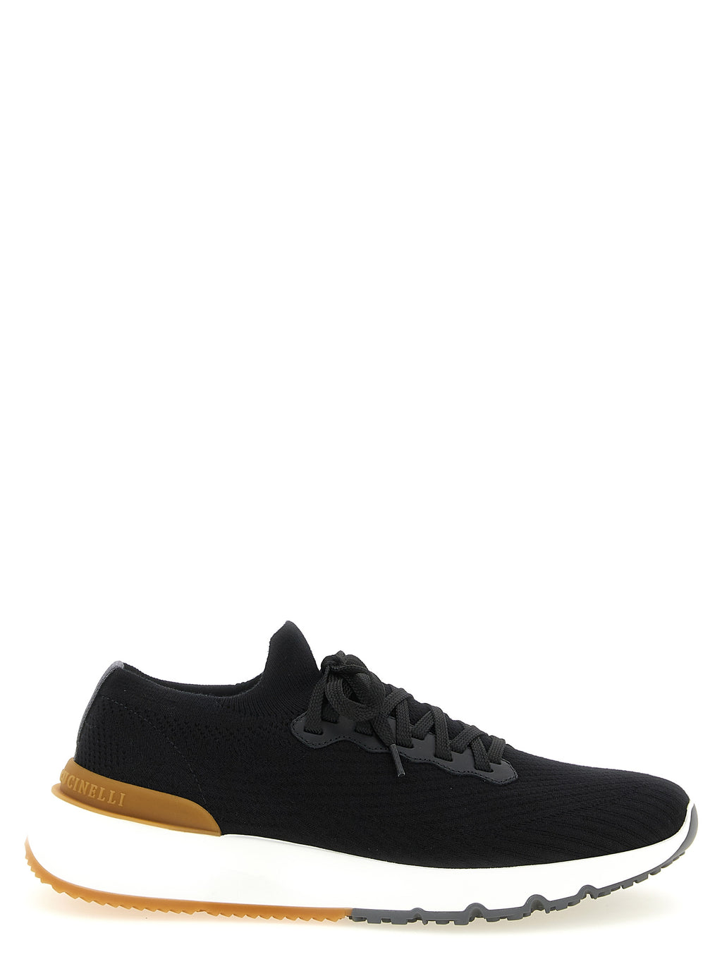 Black Polyethylene Athletic Sneakers