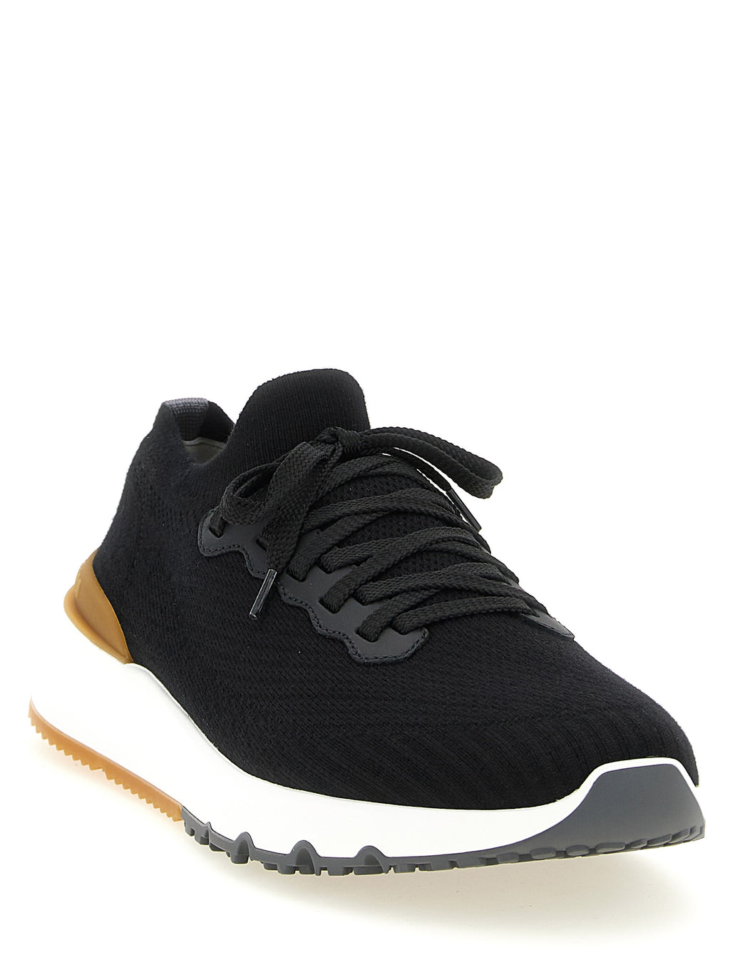 Black Polyethylene Athletic Sneakers