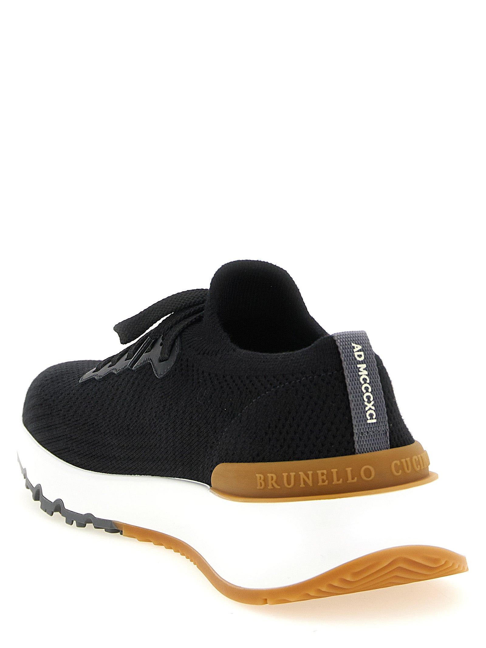 Black Polyethylene Athletic Sneakers