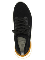 Black Polyethylene Athletic Sneakers