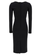 Black Viscose Midi Dress