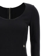 Black Viscose Midi Dress
