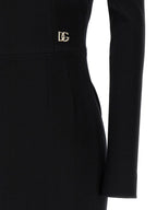Black Viscose Midi Dress