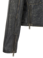 Black Cowhide Leather Jacket