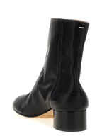Black Lamb Leather Ankle Boots