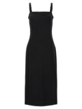 Black Viscose Midi Dress