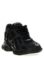 Black Polyester Athletic Sneakers