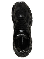 Black Polyester Athletic Sneakers