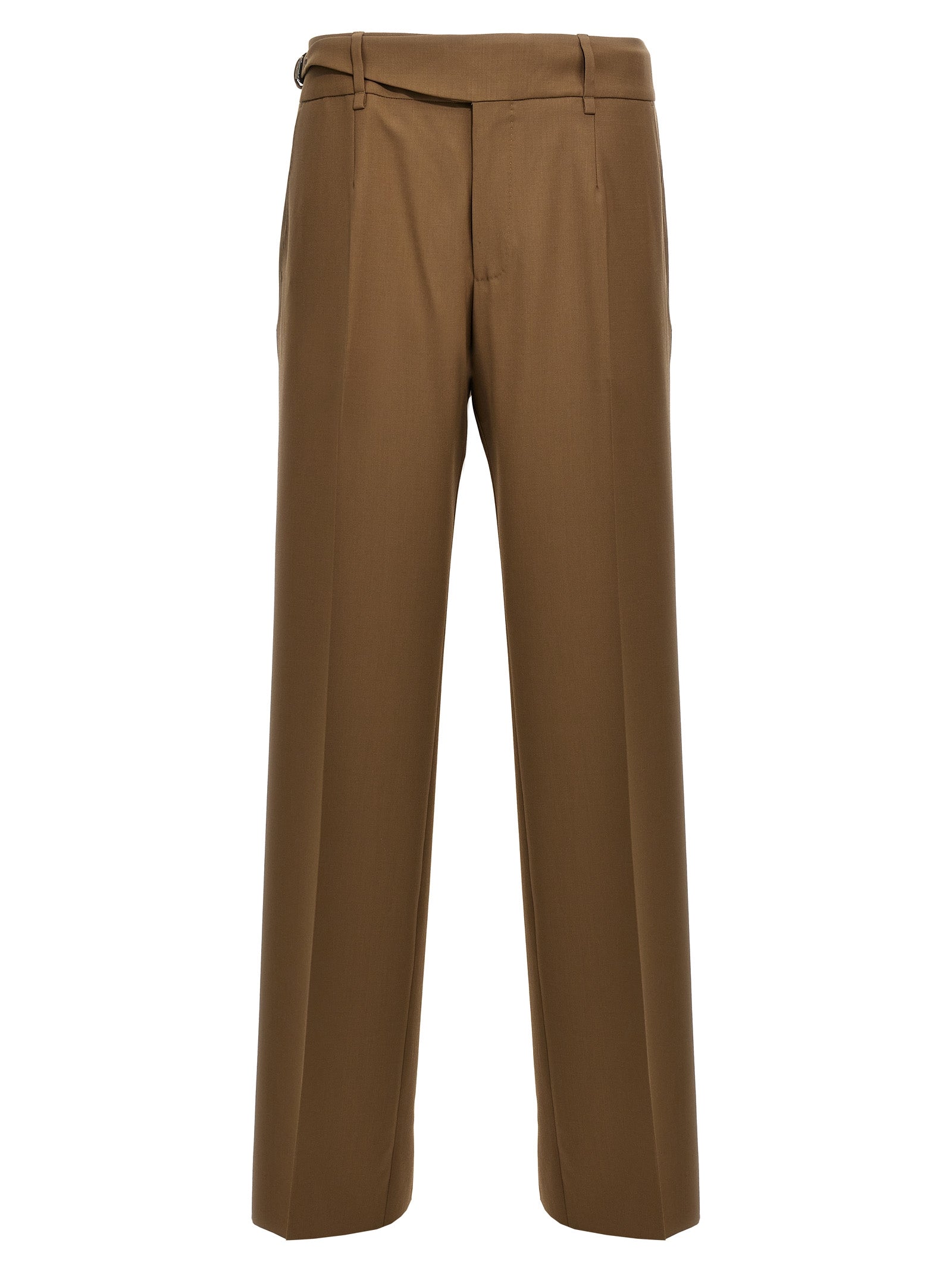 Brown Virgin Wool Dress Pants