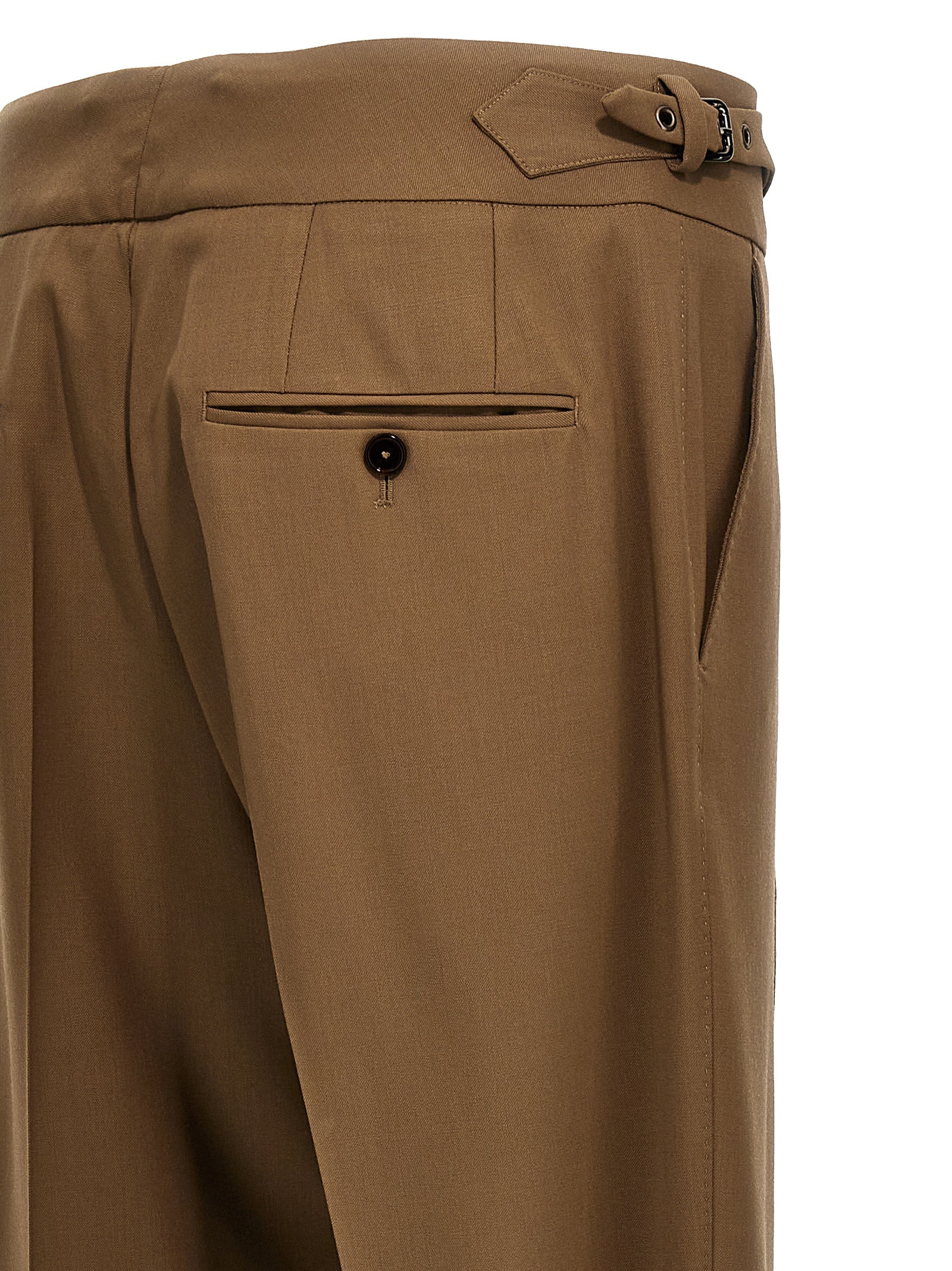 Brown Virgin Wool Dress Pants