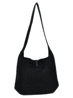 Black Raffia Tote Bag