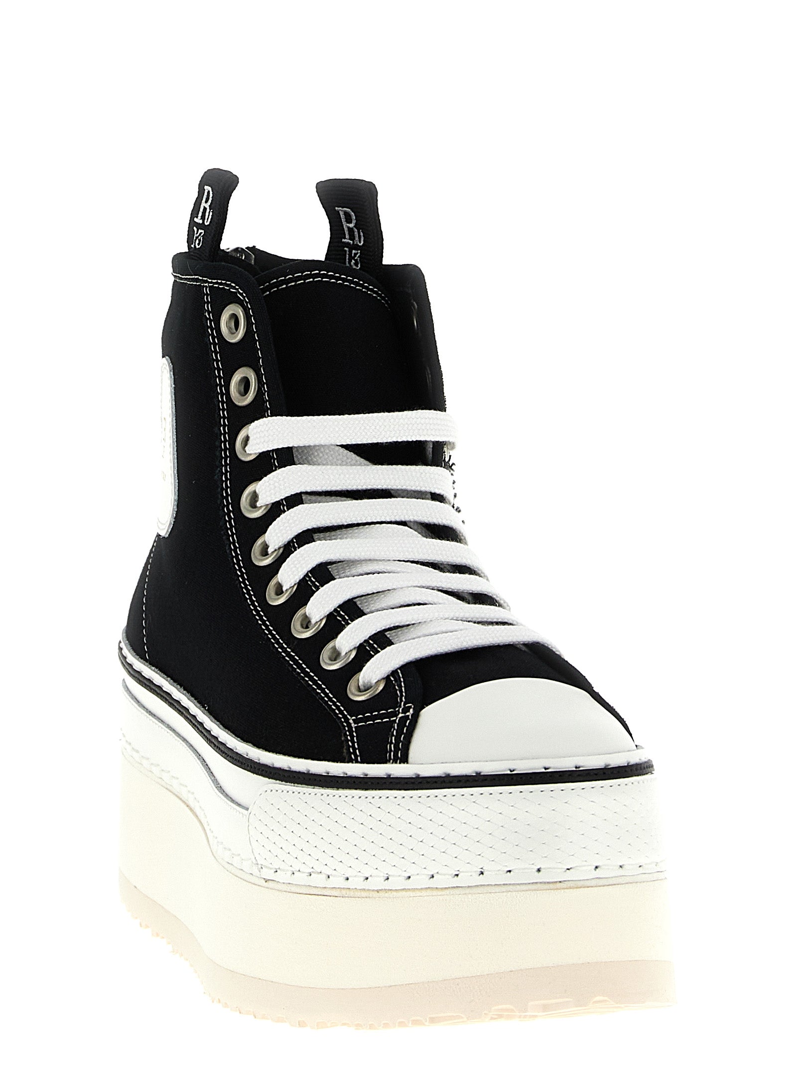 Bicolor Cotton Platform Sneakers