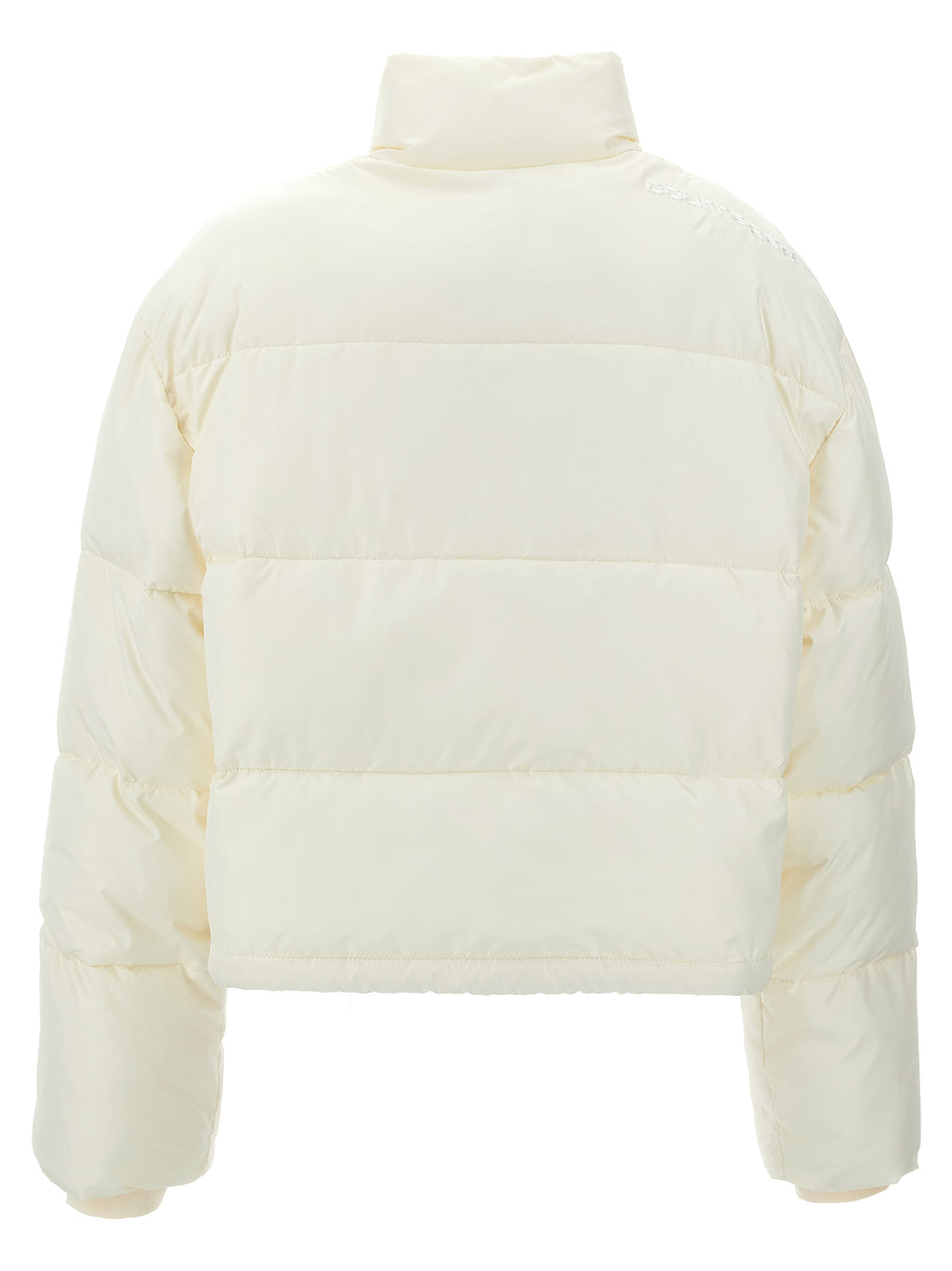 White Polyester Full-Length Jacket