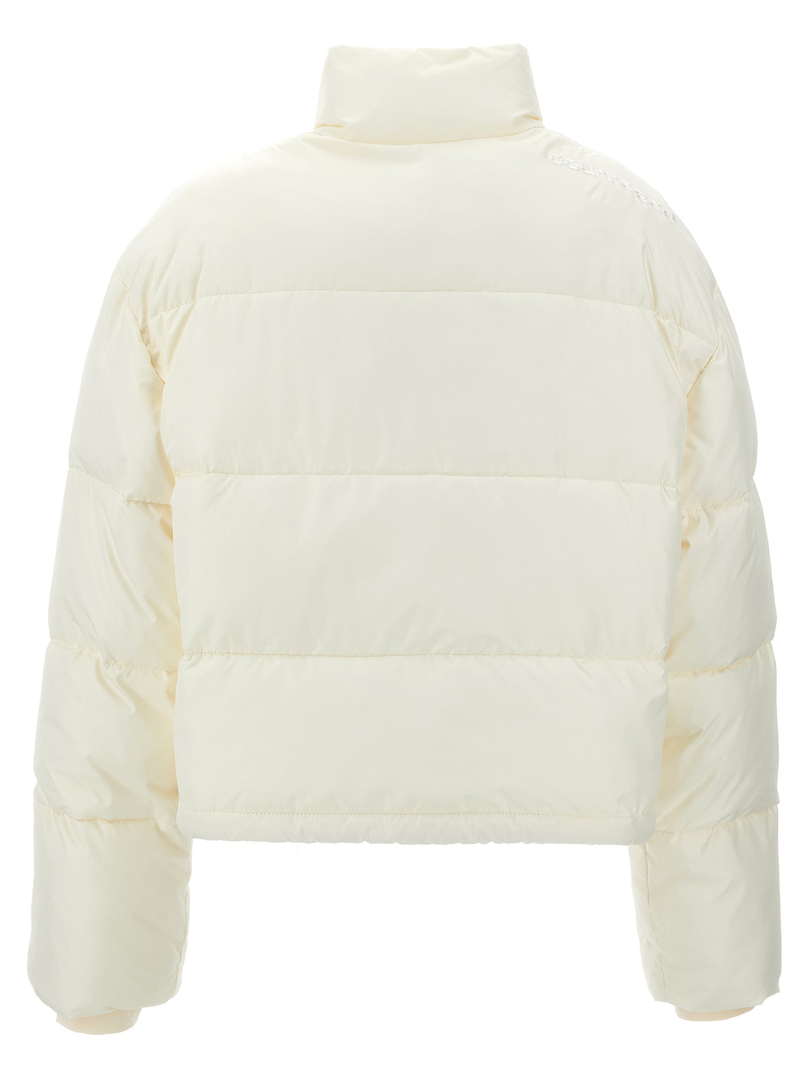 White Polyester Full-Length Jacket
