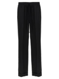 Black Virgin Wool Casual Pants