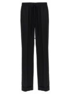 Black Virgin Wool Casual Pants