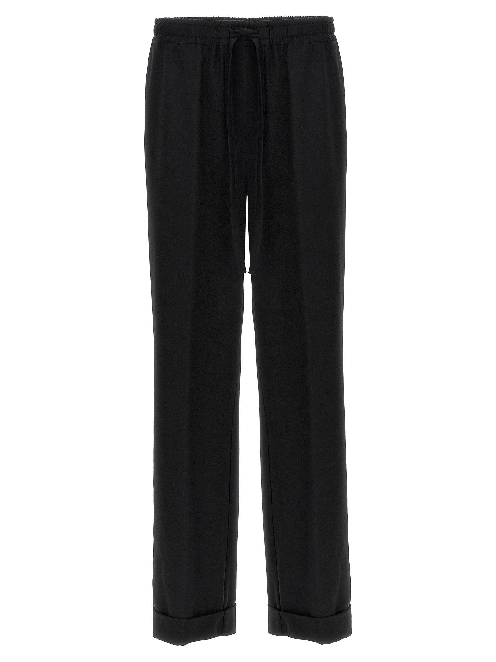 Black Virgin Wool Casual Pants