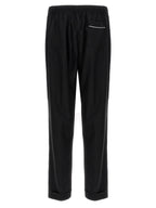 Black Virgin Wool Casual Pants