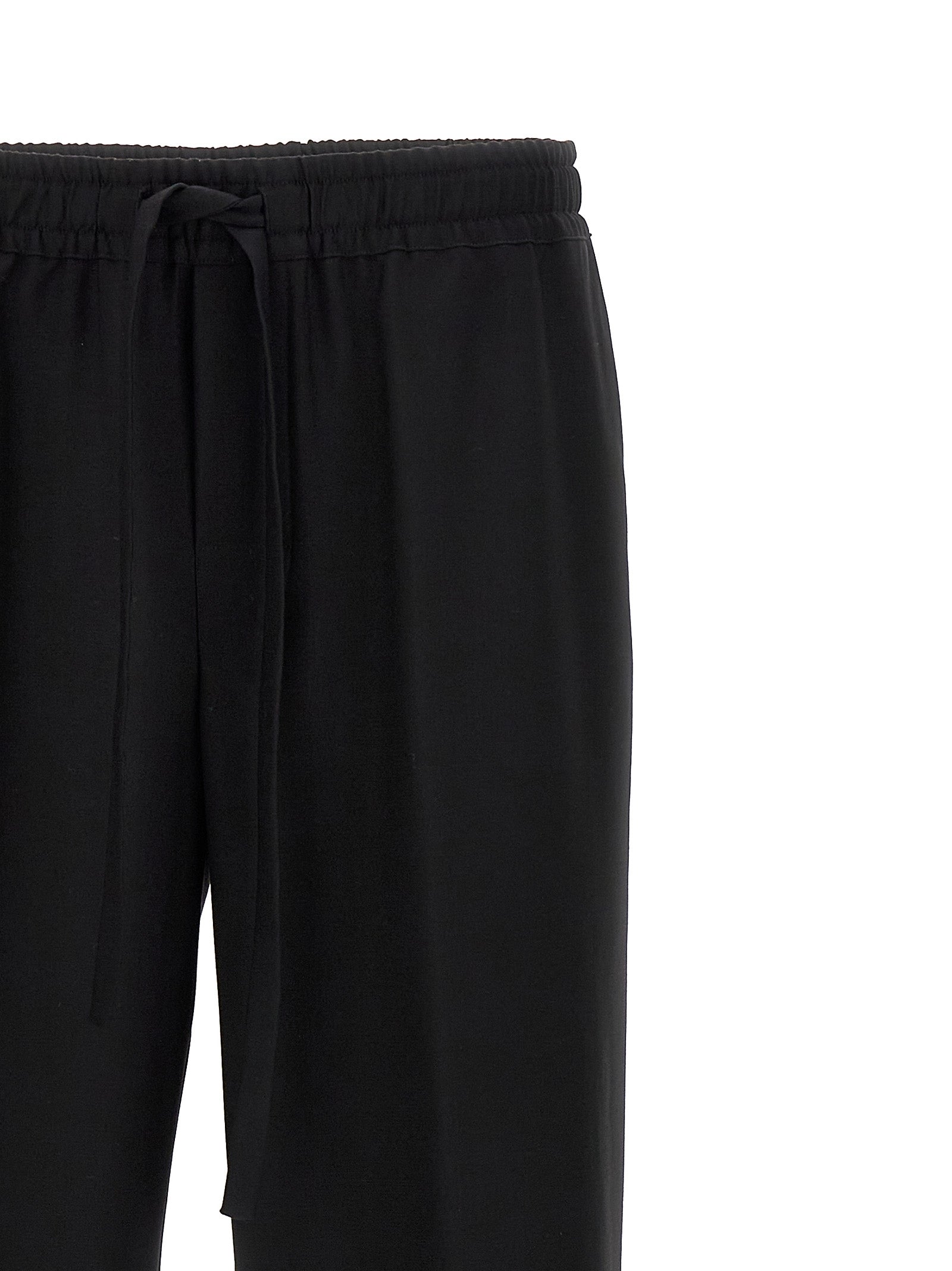 Black Virgin Wool Casual Pants