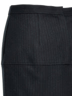 Gray Virgin Wool Midi Skirt