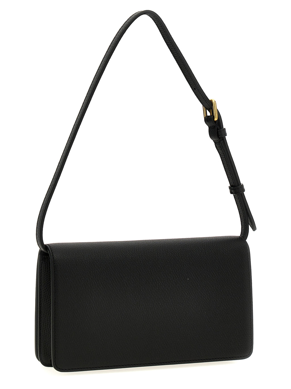Black Calfskin Shoulder Bag