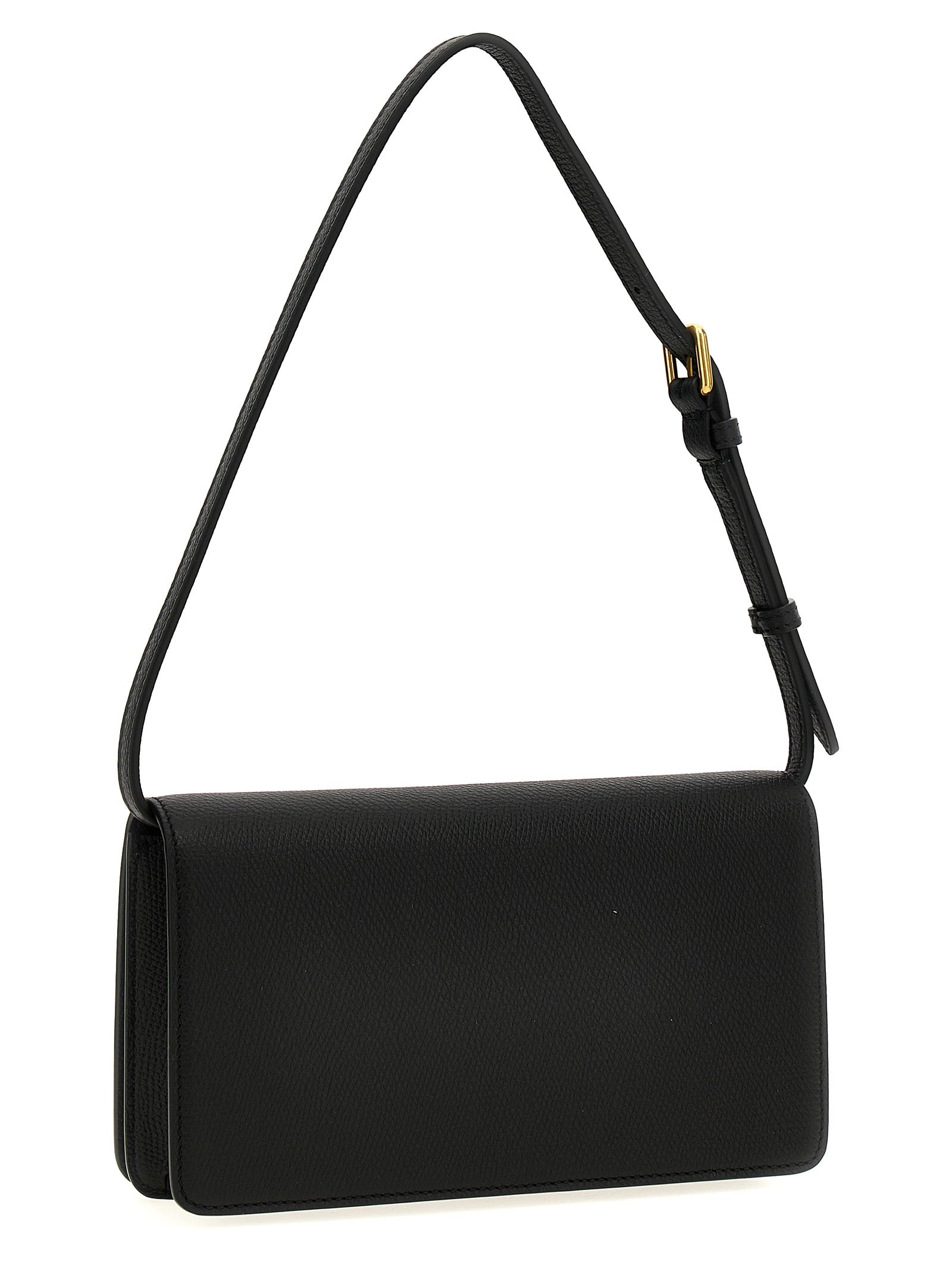 Black Calfskin Shoulder Bag