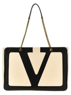 Bicolor Lamb Leather Tote Bag