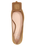 Beige Goatskin Mid Heel Pumps