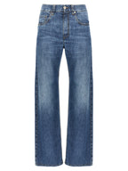Blue Cotton Straight-Leg Jeans