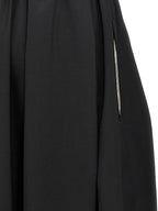 Black Wool Midi Skirt