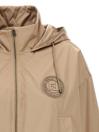 Brown Polyester Shell Jacket